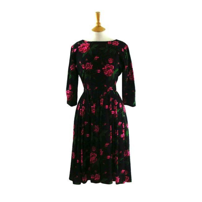 50s Rose Print Dress