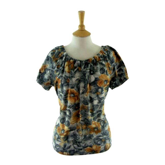 60s Floral Top