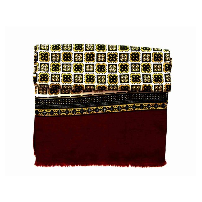 60s Mens White Green & Red Scarf