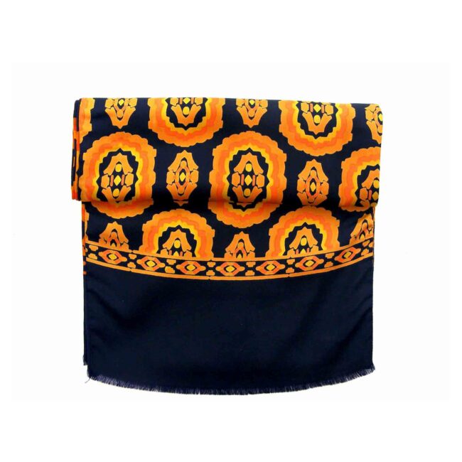 60s Orange Patterned Scarf