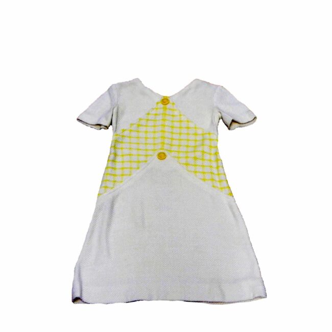 60s Pale Yellow Wool Dress - 8