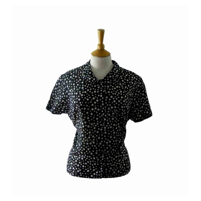 60s Polka Dot Blouse - 14