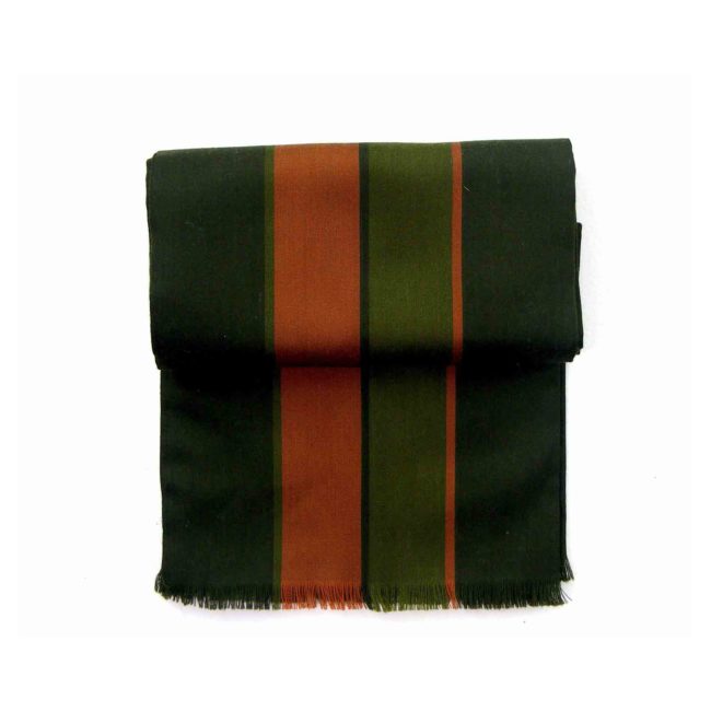 60s Striped Green And Brown Mens Scarf