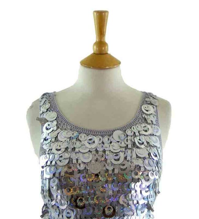 60s Style Crotchet Metallic Top - Image 2