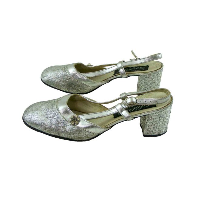 60s Silver Mary Jane Shoes
