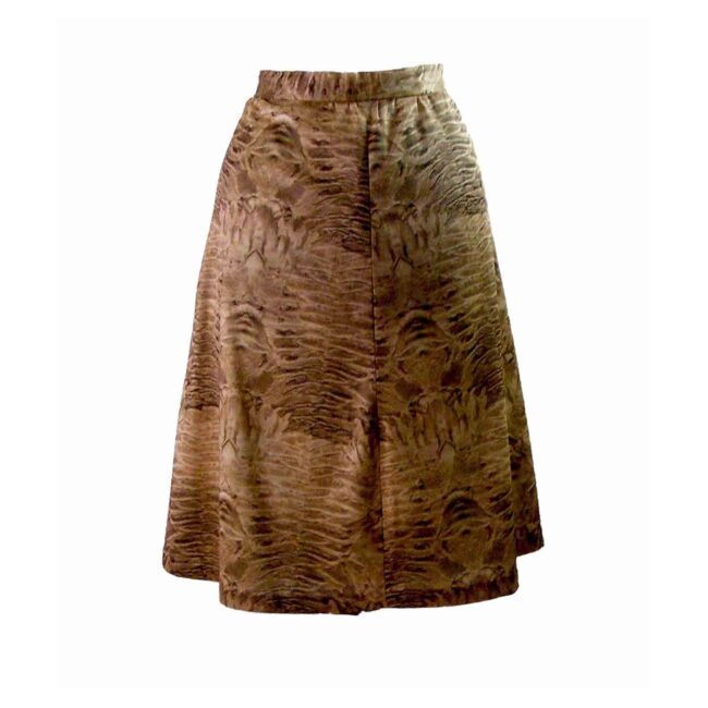 70s A Line Brown Animal Print skirt