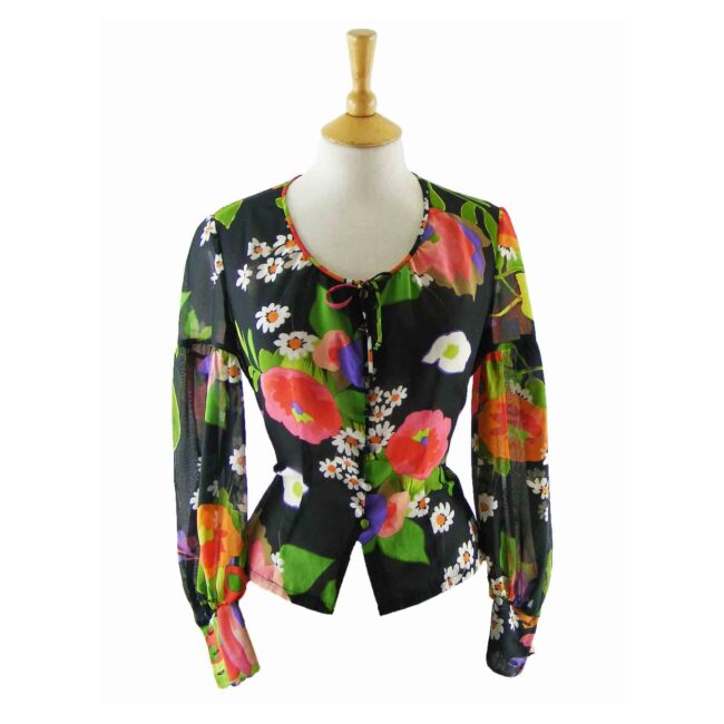 70s-Big-Floral-Print-Multicolored-Blouse