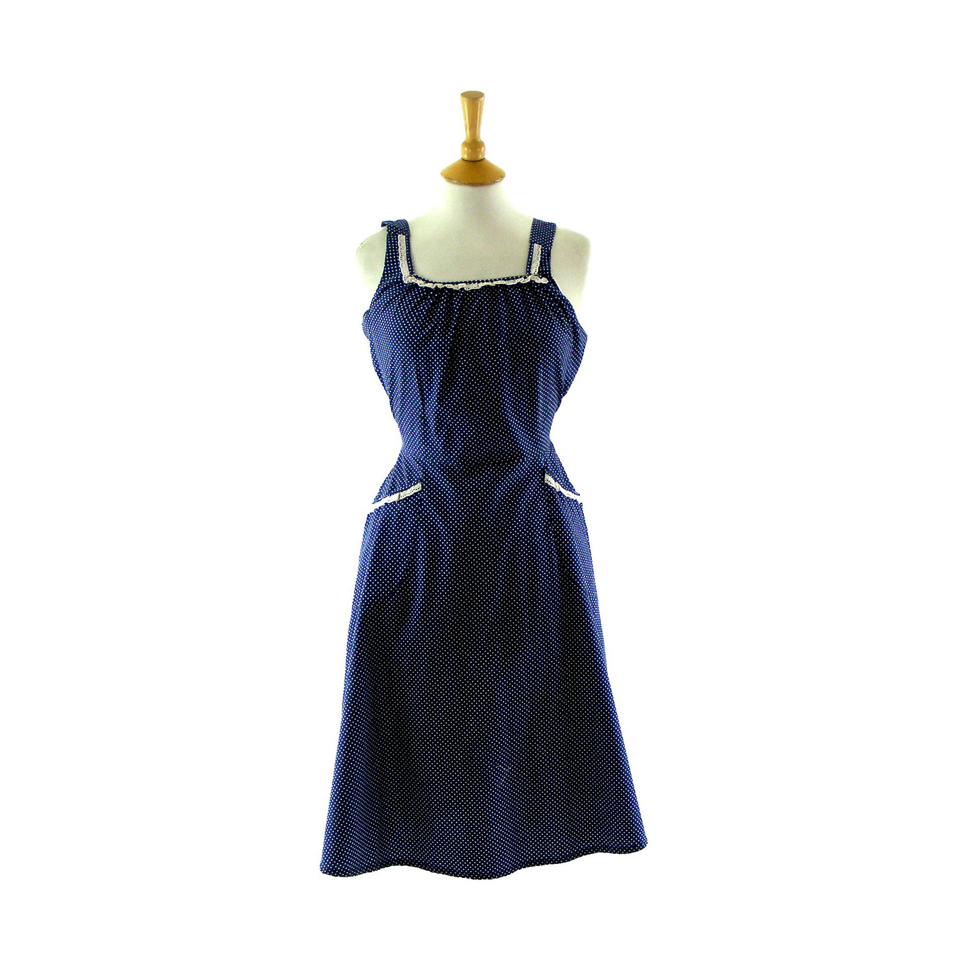 70’s Tropical Polka Dot Sun Dress