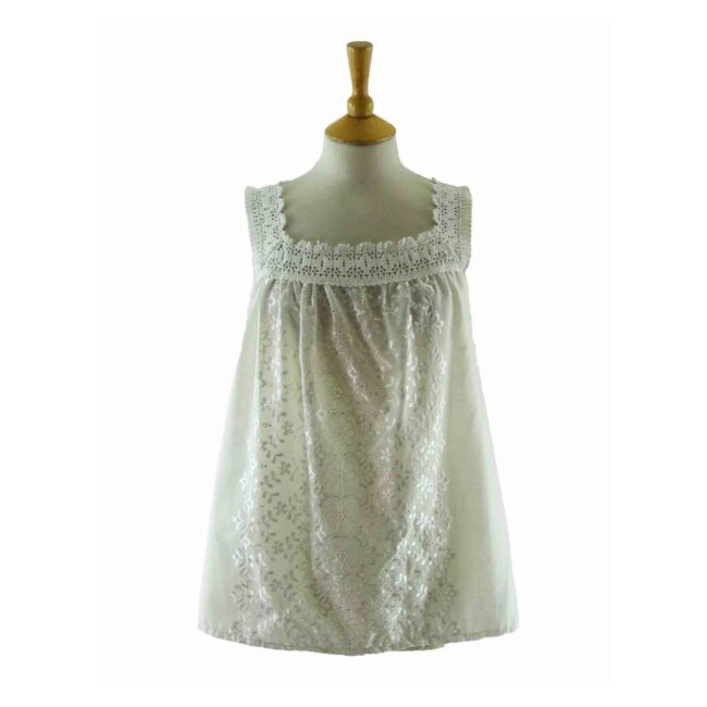 70s Broderie Anglaise White Sleeveless Top - 12
