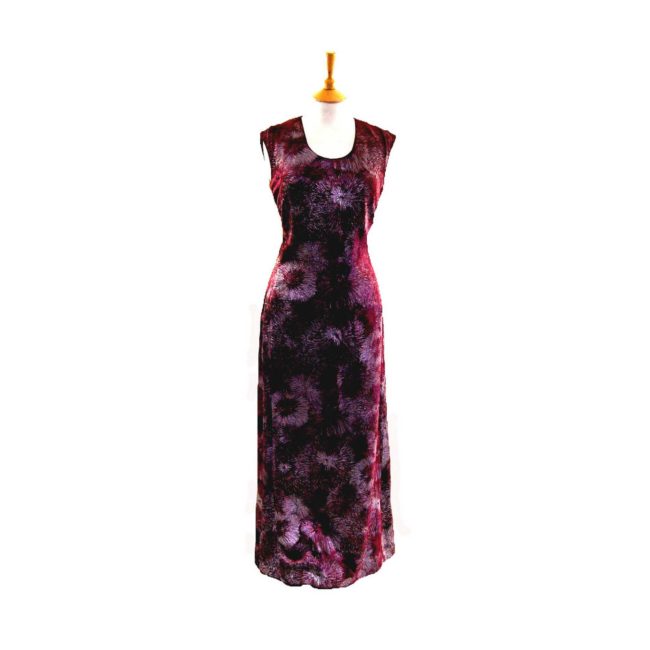 70s Burgundy Maxi Dress - 10