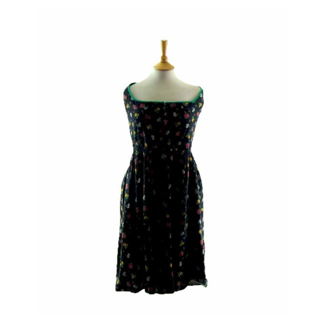 70s Floral Dirndl Dress - 12