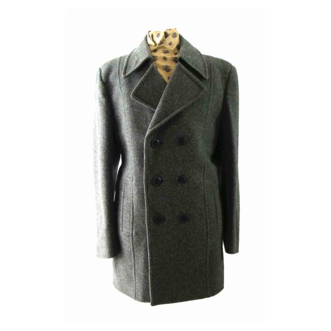 70s Mens Grey Pea Coat