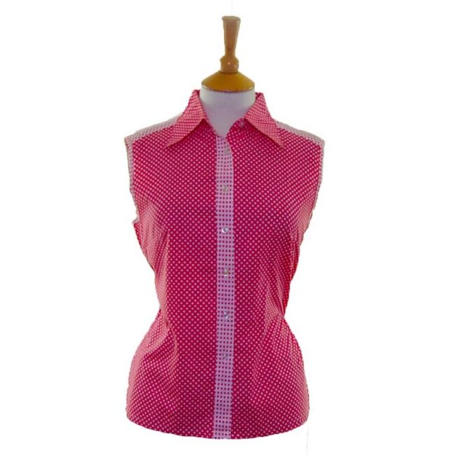 70s-Pink-Polka-Dot-Blouse