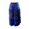 70s Purple Layered Floral Print A Line Skirt