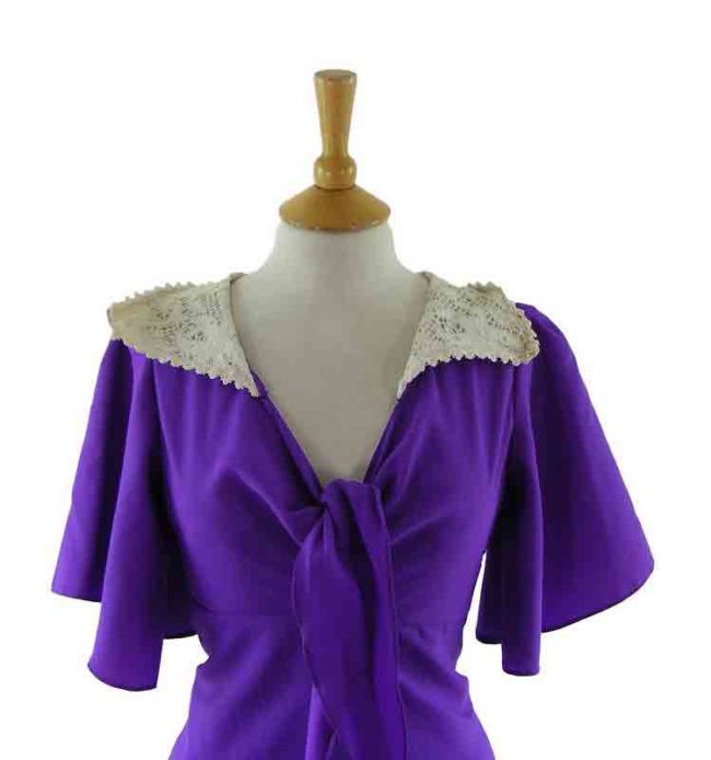 70s Purple Maxi Dress - Image 2