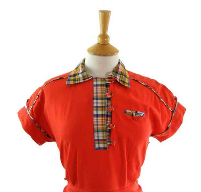 70s Retro red dress - Image 2
