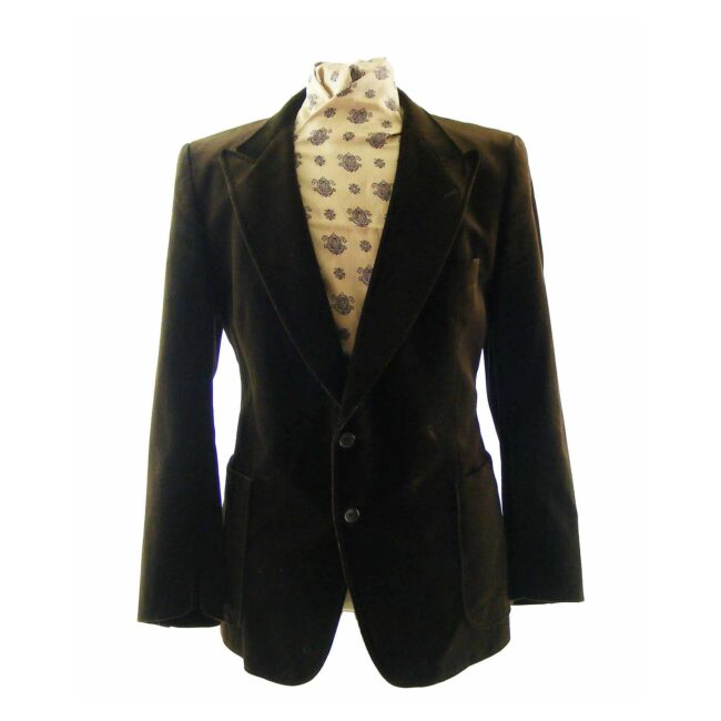 70s Stylish Wide Lapels Velvet Blazer - M