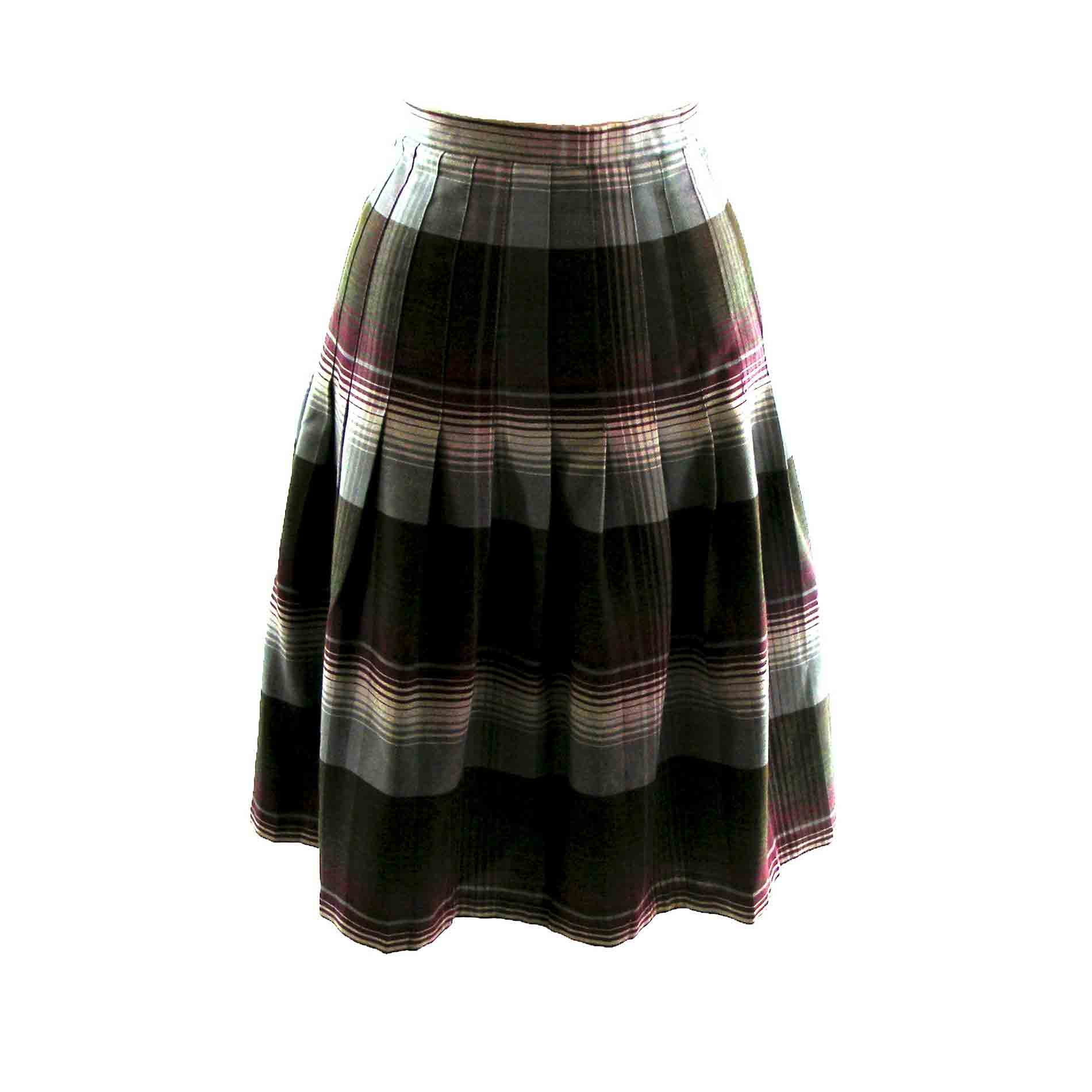 70s Tartan skirt - Blue 17 Vintage Clothing