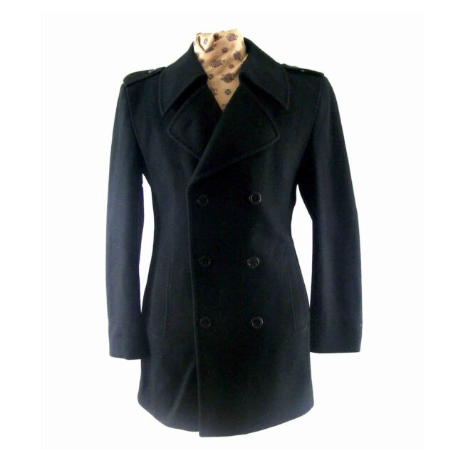 70s Vintage Mens Pea Coat - M