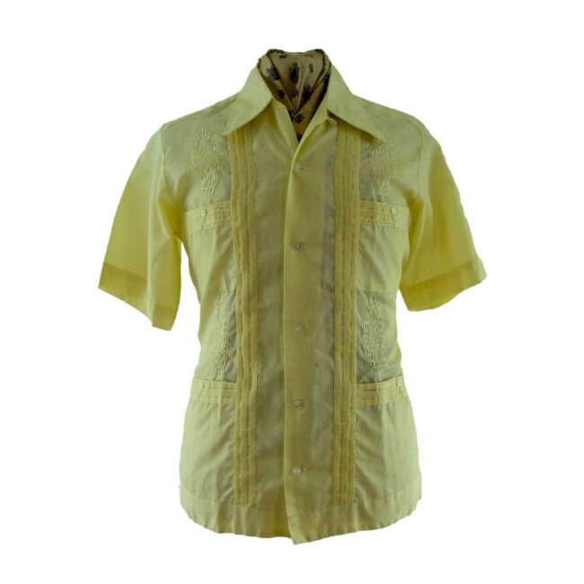 70s Yellow Guayabera shirt