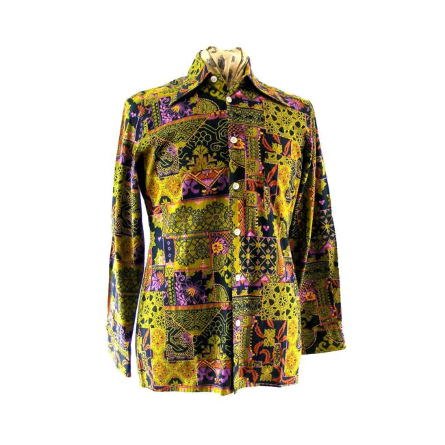 70s oriental print shirt