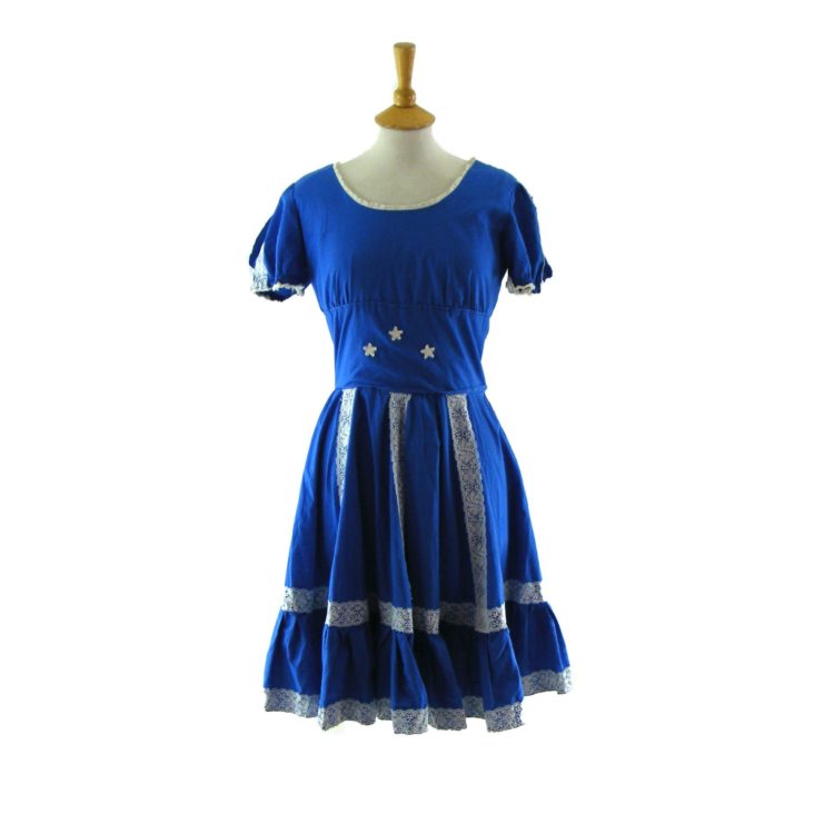 70s short blue dress