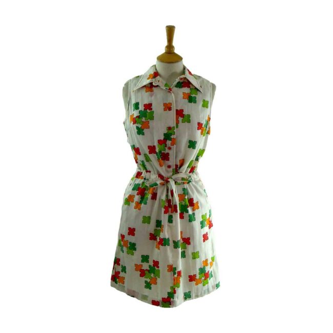 70s White Summer dress