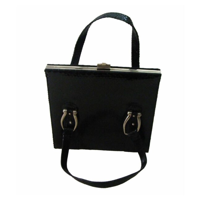 70s Black Snakeskin Bag