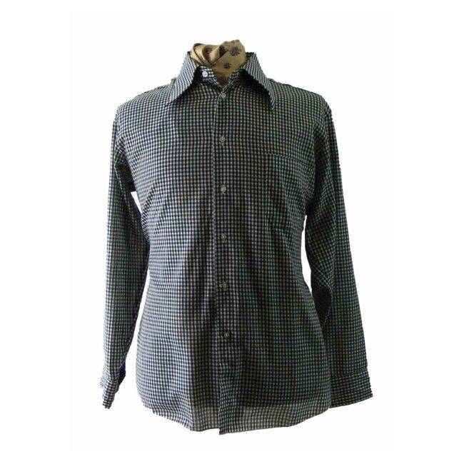 70s Black & white check shirt
