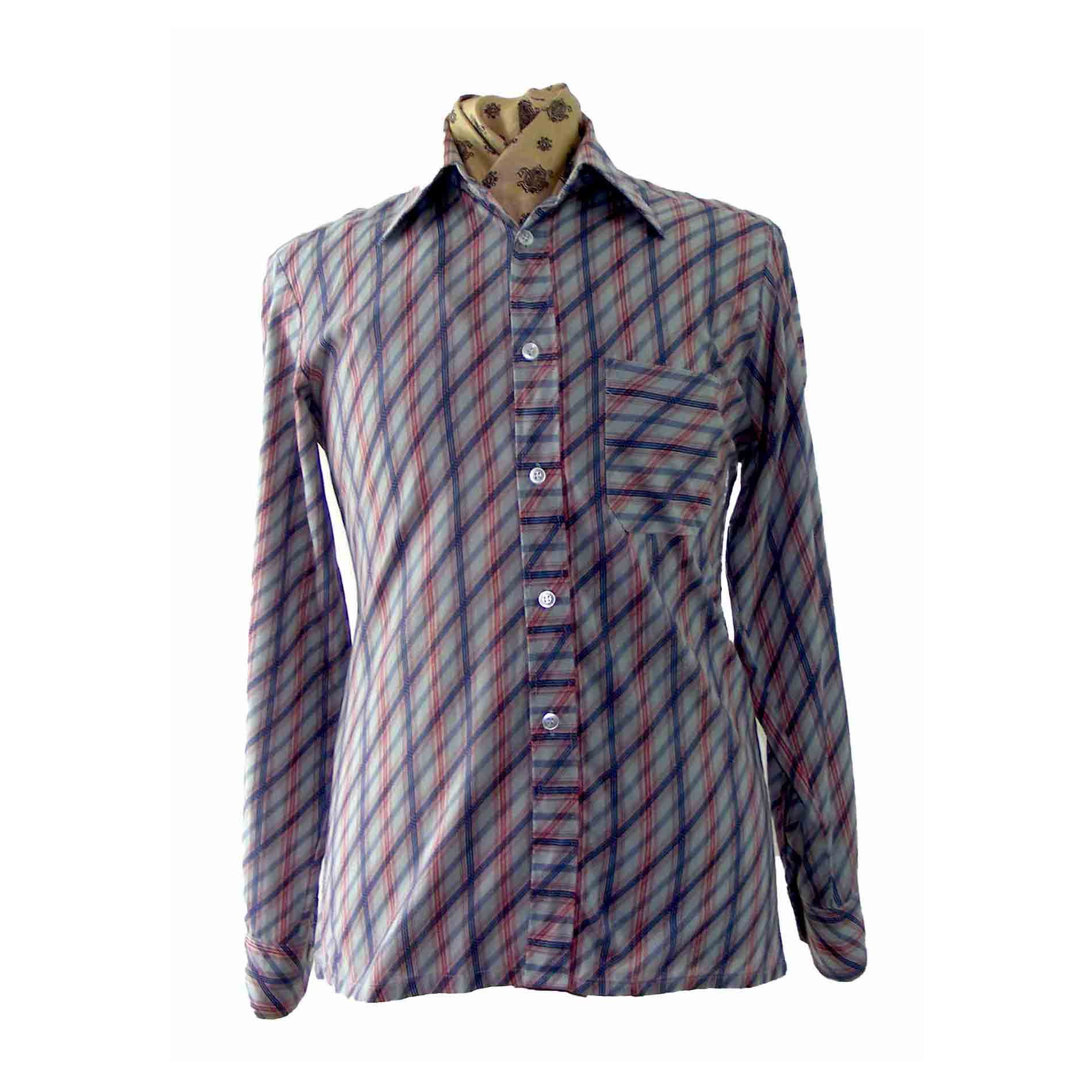 70s Blue & red checked shirt