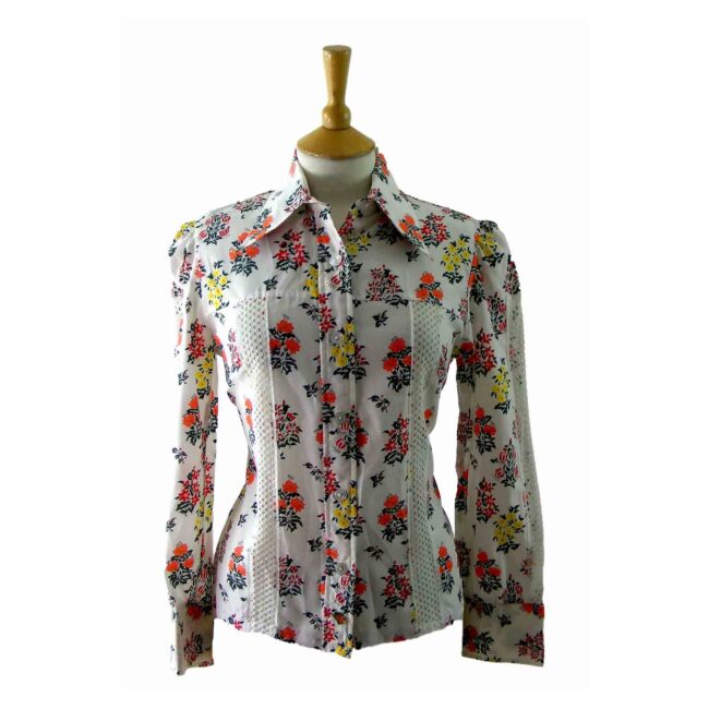 70s Floral printed blouse