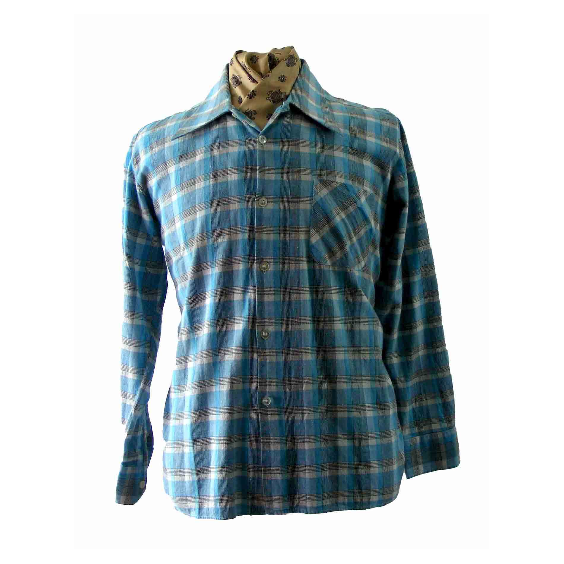 70s Light Blue check shirt