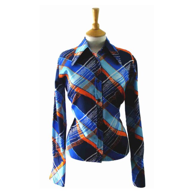 70s Multicoloured Diagonal Print blouse