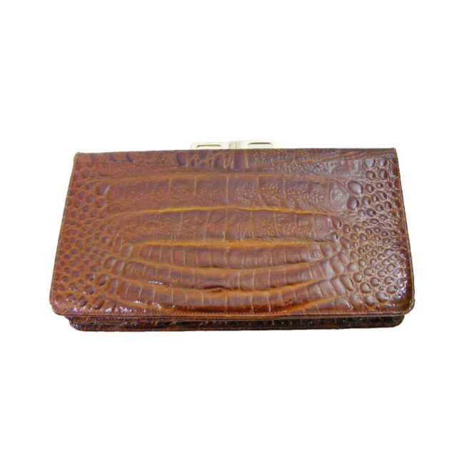 70s Shiny Snakeskin Clutch Bag