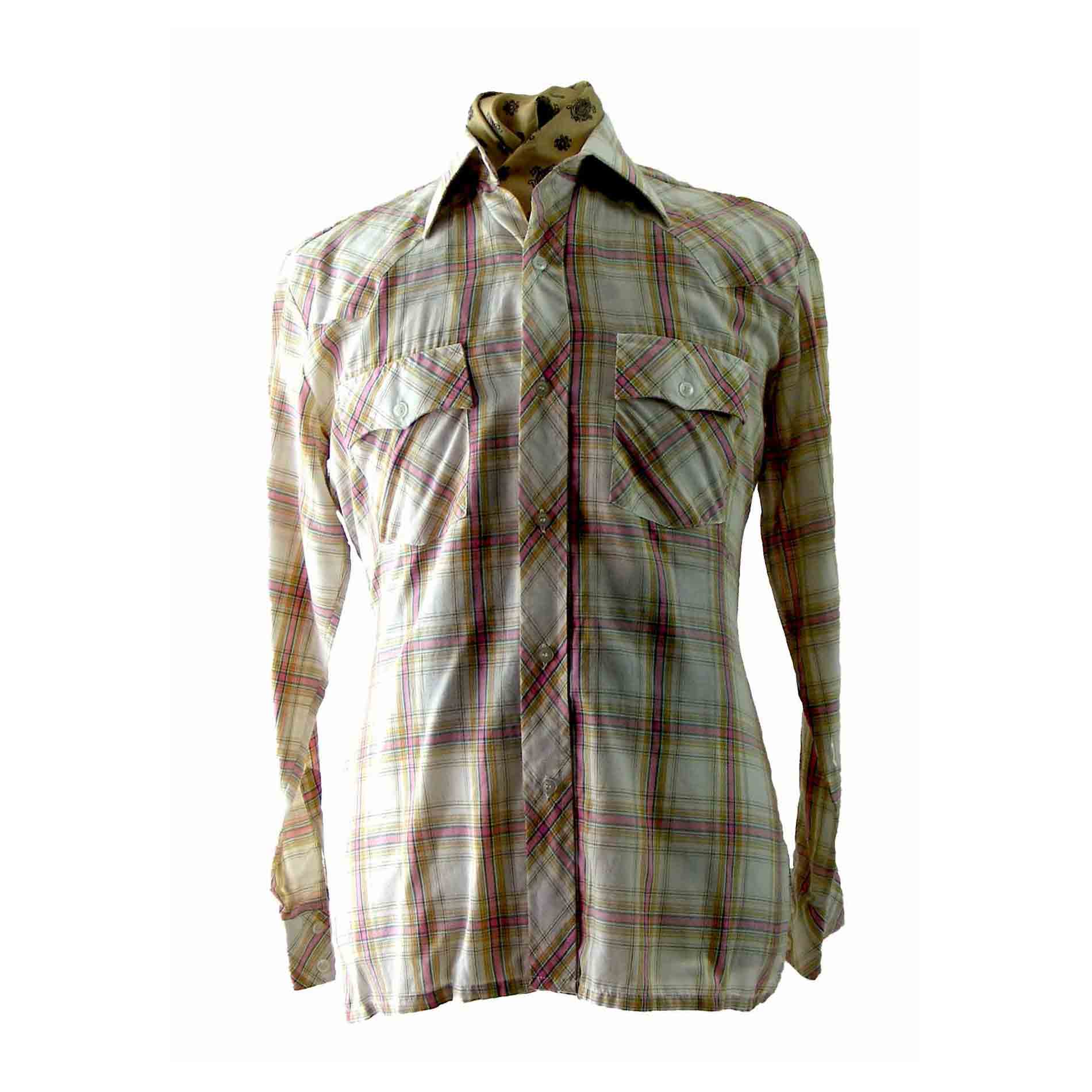 70s Western Style check shirt