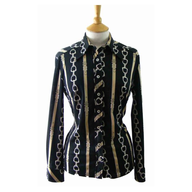 70s chain print blouse
