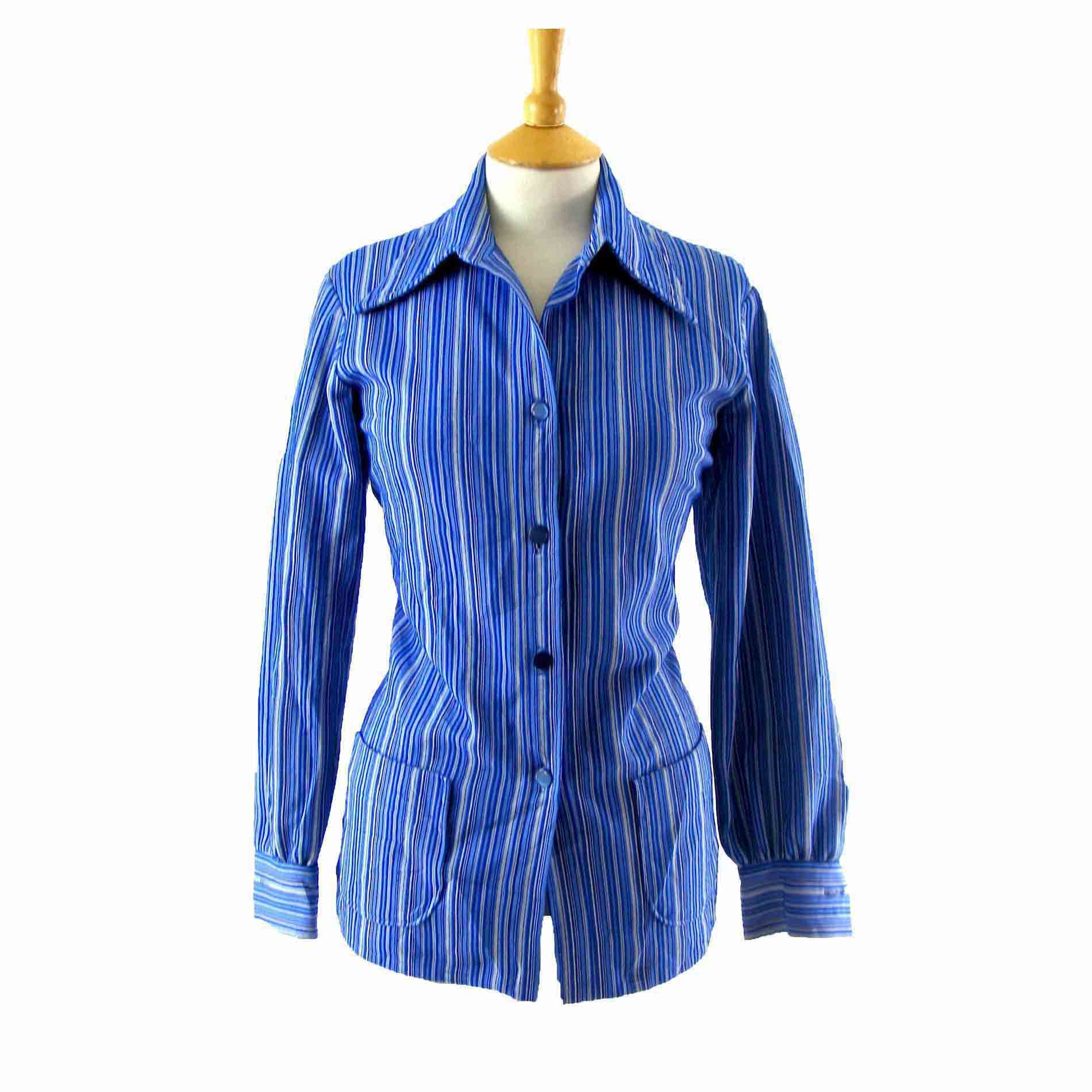 70s striped blouse