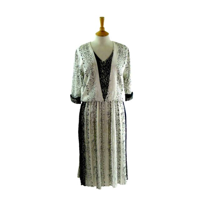 80s Black And White dress