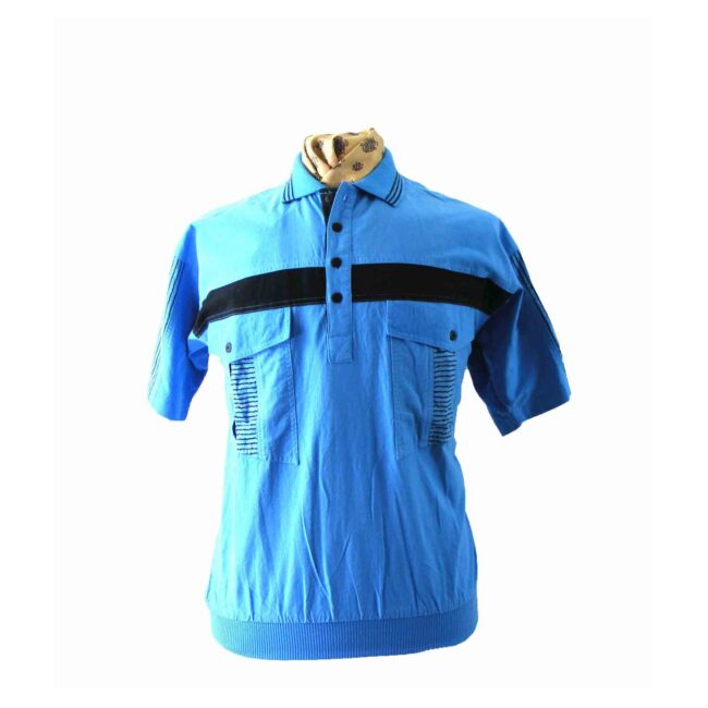 80s Blue Casual Shirt - M
