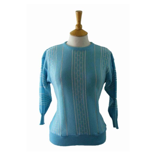 80s Blue Ladies Top