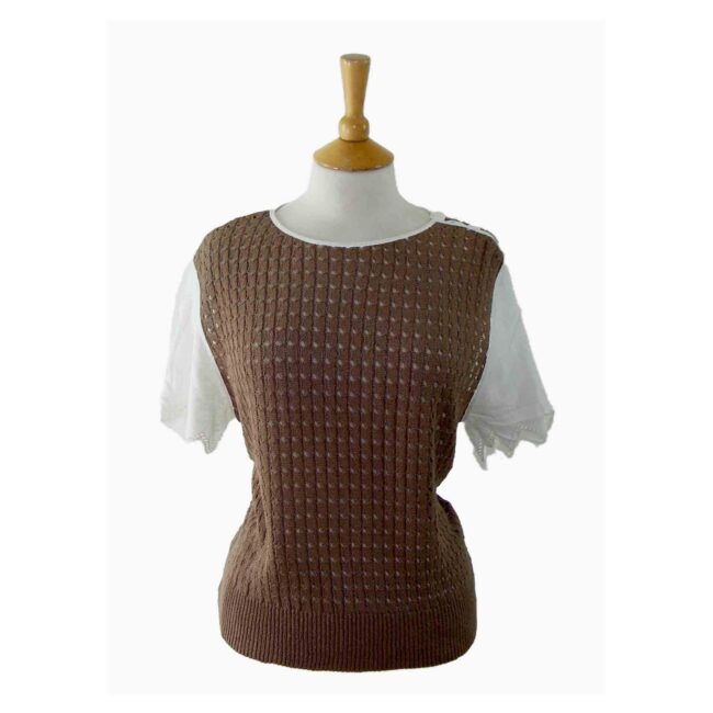 80s Brown Ladies Top - 12