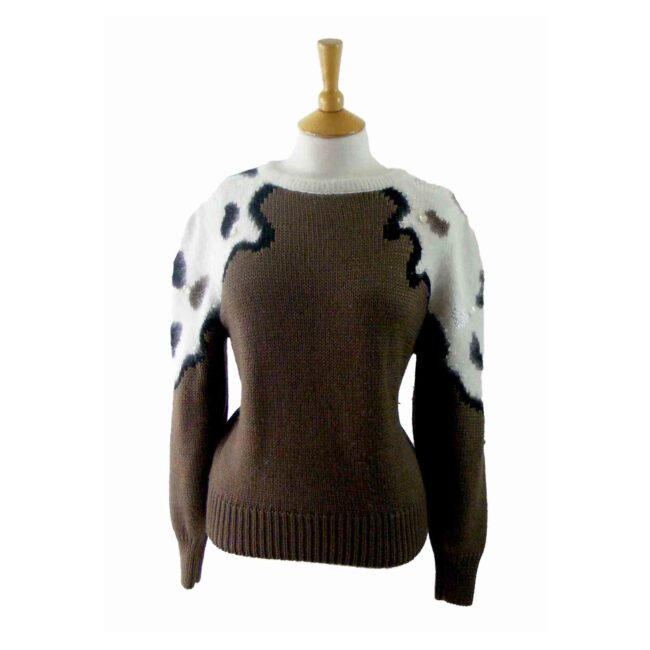80s Brown Wool and Angora Sweater