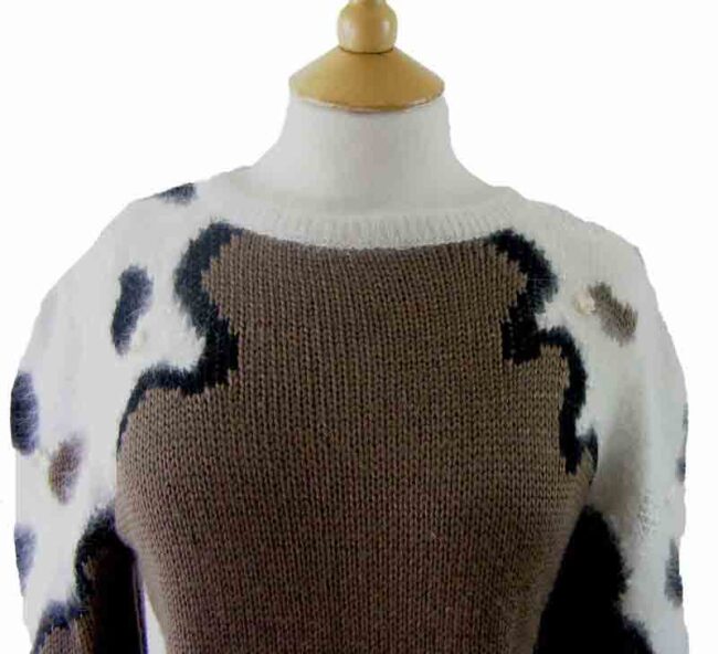 80s Brown Wool and Angora Sweater - Image 2