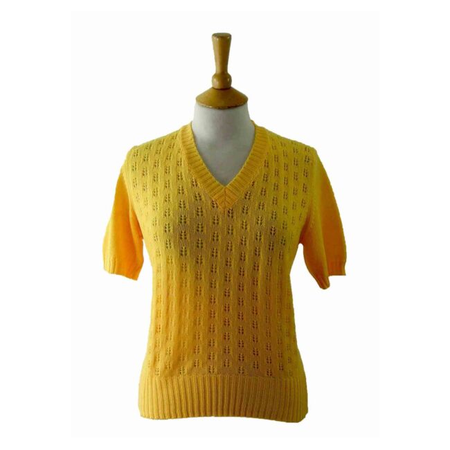 80s Canary Yellow Knitted Top