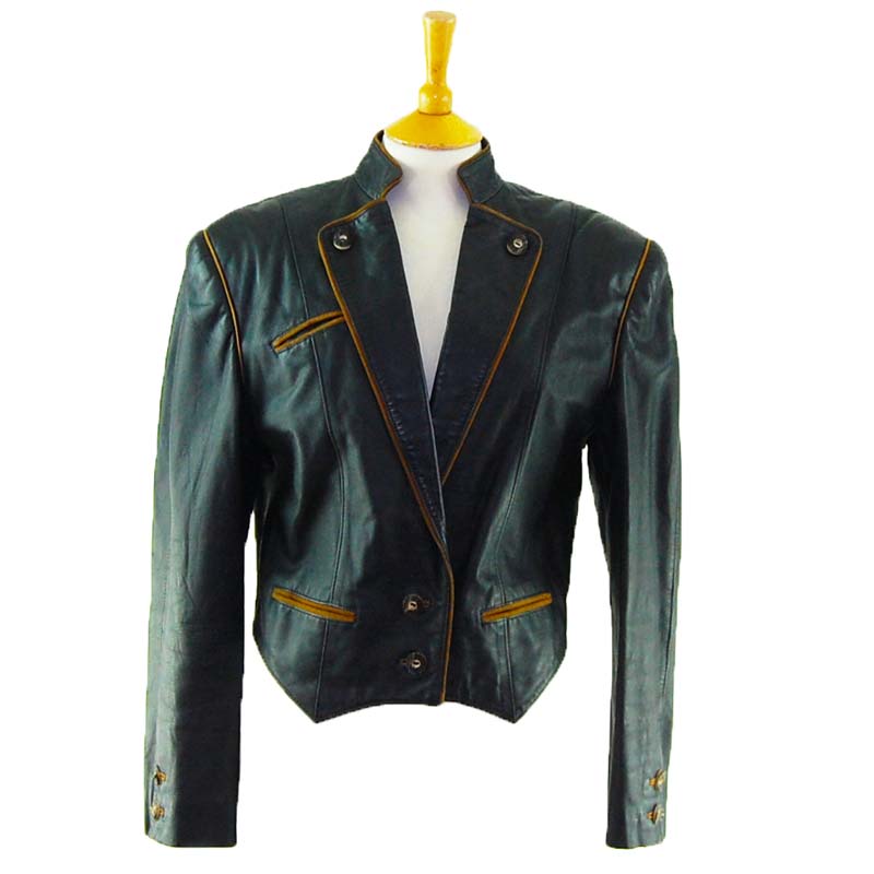 80s Cropped Leather Blazer