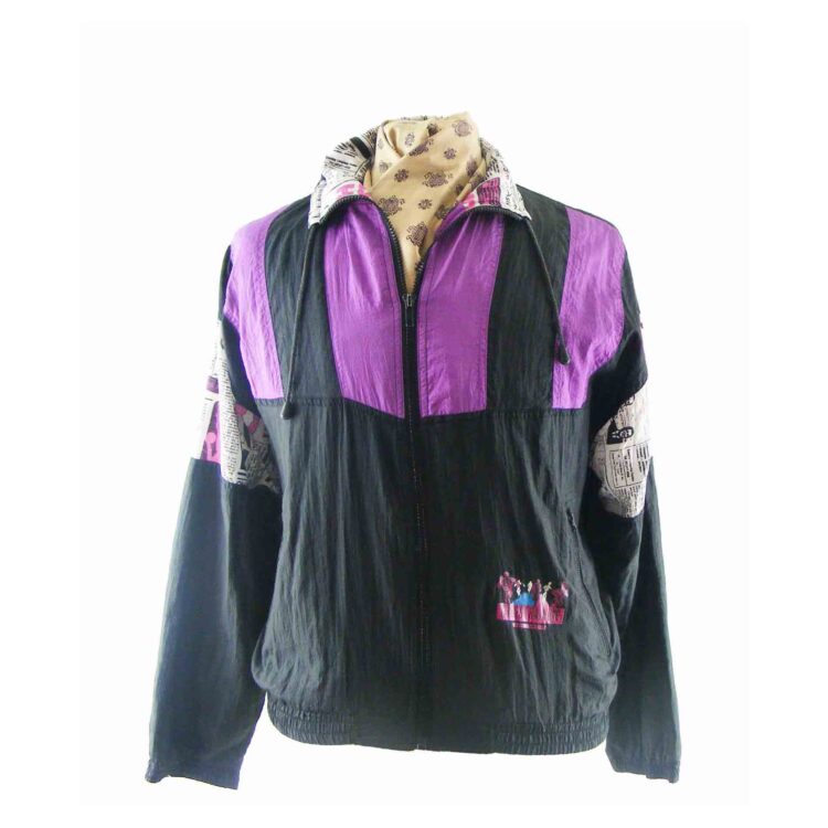 80s Cross Training Shell Suit Top - L - Blue 17 Vintage Clothing