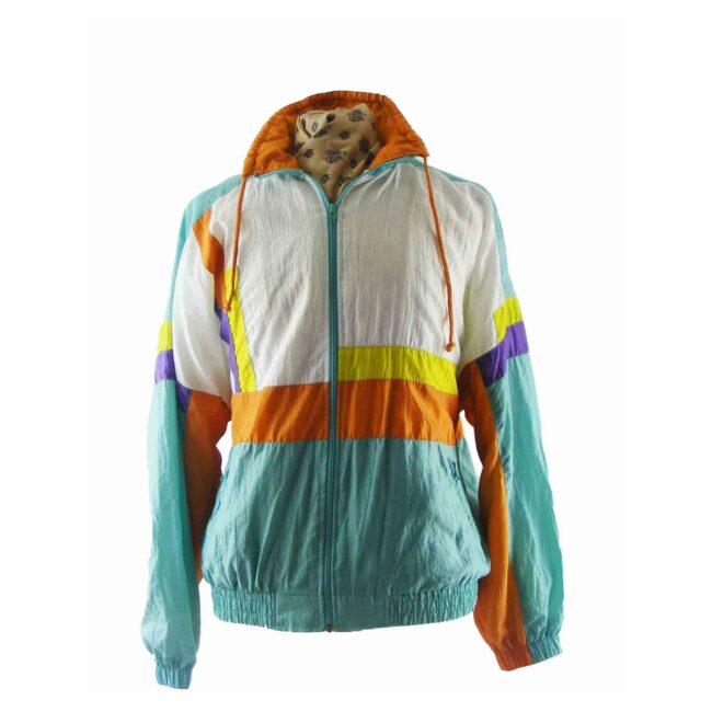 80s Day glow shell suit top - XL