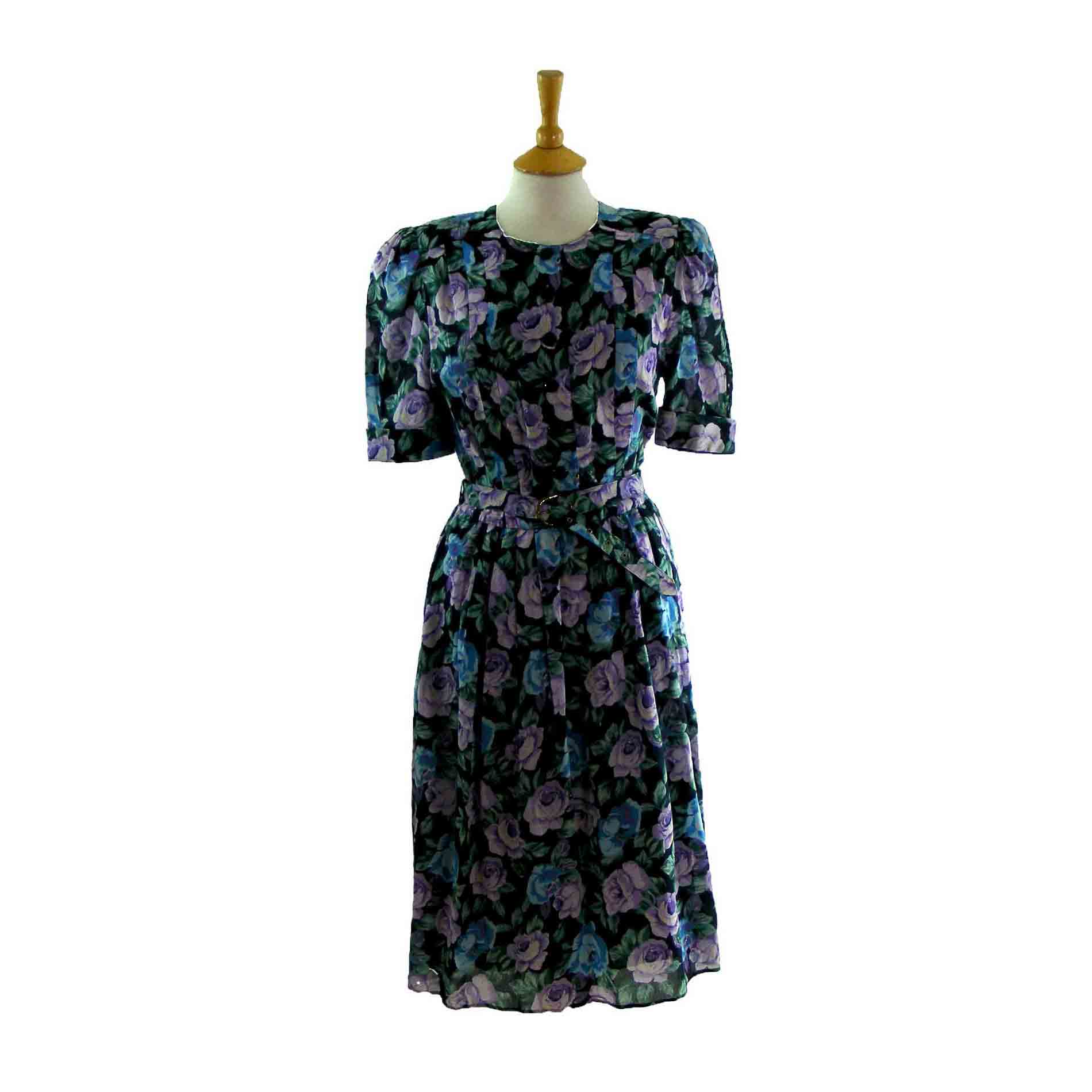 80s Floral Multicoloured Dress
