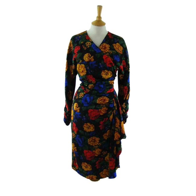 80s Floral Print Dress