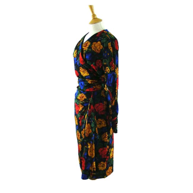 80s Floral Print Dress - Image 2